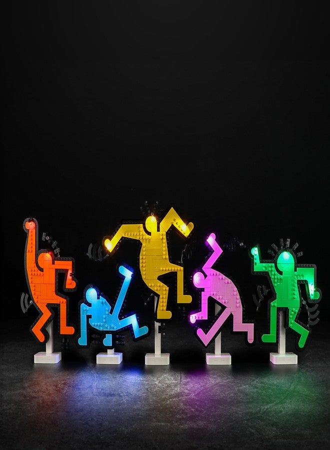 Vaodest مصباح ليد Vaodest لنموذج مكعبات ليغو 31216 Keith Haring Dancing Figures، متوافق مع النموذج 31216 (مصباح ليد فقط، وليس مجموعة مكعبات البناء). - Image 1